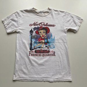 Vintage Y2k Betty Boop New Orleans Graphic t Shirt Small